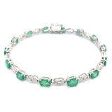 Pulsera con esmeralda en plata 925
