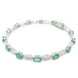 Pulsera con esmeralda en plata 925