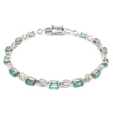 Pulsera con esmeralda en plata 925