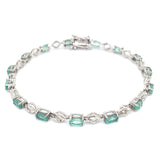 Pulsera con esmeralda en plata 925
