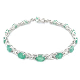 Pulsera con esmeralda en plata 925
