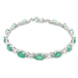 Pulsera con esmeralda en plata 925