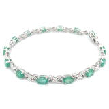 Pulsera con esmeralda en plata 925