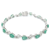 Pulsera con esmeralda en plata 925