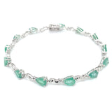 Pulsera con esmeralda en plata 925