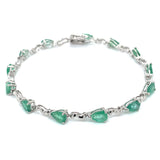 Pulsera con esmeralda en plata 925