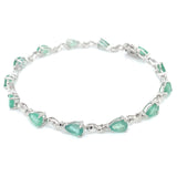 Pulsera con esmeralda en plata 925