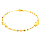 Pulsera (denario) en oro 3 tonos 18kt. 19cm