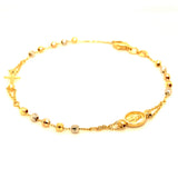 Pulsera (denario) en oro 3 tonos 18kt. 19cm