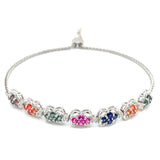 Pulsera de cuarzo multicolor con circones en plata 925 28NSSA-2.3CTS. 6CZ-0.05CTS.