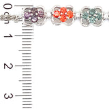 Pulsera de cuarzo multicolor con circones en plata 925 28NSSA-2.3CTS. 6CZ-0.05CTS.