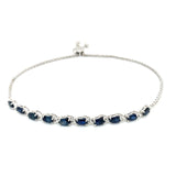 Pulsera (ajustable) con zafiro de laboratorio en plata 925