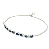 Pulsera (ajustable) con zafiro de laboratorio en plata 925