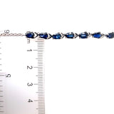 Pulsera (ajustable) con zafiro de laboratorio en plata 925