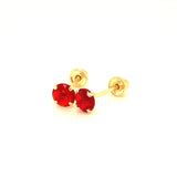 Aretes con circones en oro amarillo 14kt. (Enero)