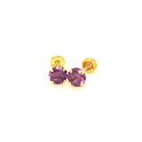 Aretes con circones en oro amarillo 14kt. (Febrero)