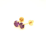 Aretes con circones en oro amarillo 14kt. (Febrero)