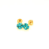 Aretes con circones en oro amarillo 14kt. (Marzo)