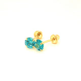 Aretes con circones en oro amarillo 14kt. (Marzo)