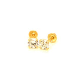 Aretes con circones en oro amarillo 14kt. (Abril)