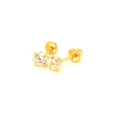 Aretes con circones en oro amarillo 14kt. (Abril)