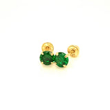Aretes con circones en oro amarillo 14kt. (Mayo)