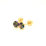 Aretes con circones en oro amarillo 14kt. (Junio)