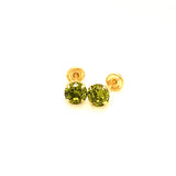 Aretes con circones en oro amarillo 14kt. (Agosto)