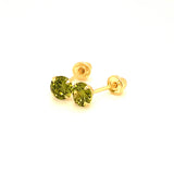 Aretes con circones en oro amarillo 14kt. (Agosto)