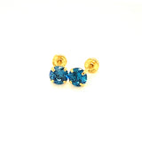 Aretes con circones en oro amarillo 14kt. (Septiembre)