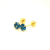 Aretes con circones en oro amarillo 14kt. (Septiembre)