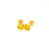 Aretes con circones en oro amarillo 14kt. (Noviembre)