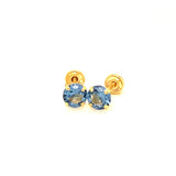 Aretes con circones en oro amarillo 14kt. (Diciembre)