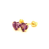 Aretes con circones en oro amarillo 14kt. (Febrero)