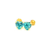 Aretes con circones en oro amarillo 14kt. (Marzo)