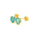 Aretes con circones en oro amarillo 14kt. (Marzo)