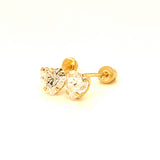 Aretes con circones en oro amarillo 14kt. (Abril)