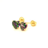 Aretes con circones en oro amarillo 14kt. (Junio)