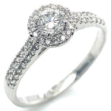 (SOFIA) Anillo con diamantes en oro blanco 10kt. D-0.45CTS.