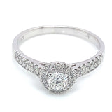 (SOFIA) Anillo con diamantes en oro blanco 10kt. D-0.45CTS.