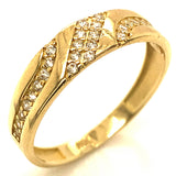 Set de anillos de matrimonio con circones en oro amarillo 10kt.