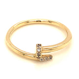 Anillo (clavo) con circones en oro amarillo 10kt.