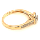 (SOFIA) Anillo con diamantes en oro amarillo 10kt. D-0.20CTS.