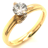 (LD) Anillo con diamantes de laboratorio en oro amarillo 10kt. D-0.51CTS.