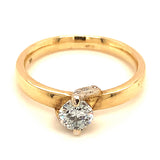 (LD) Anillo con diamantes de laboratorio en oro amarillo 10kt. D-0.51CTS.