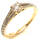 (SOFIA) Anillo con diamantes en oro amarillo 10kt. D-0.50CTS.