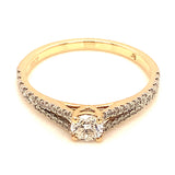 (SOFIA) Anillo con diamantes en oro amarillo 10kt. D-0.50CTS.