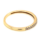 (SOFIA) Banda con diamantes en oro amarillo 10kt. D-0.20CTS.