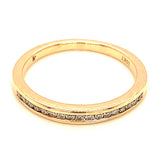 (SOFIA) Banda con diamantes en oro amarillo 10kt. D-0.15CTS.