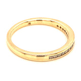 (SOFIA) Banda con diamantes en oro amarillo 10kt. D-0.15CTS.